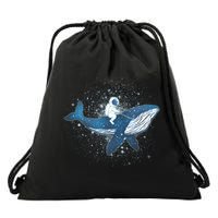Galaxy Space Astronaut Whale Drawstring Bag