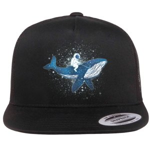 Galaxy Space Astronaut Whale Flat Bill Trucker Hat