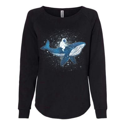 Galaxy Space Astronaut Whale Womens California Wash Sweatshirt