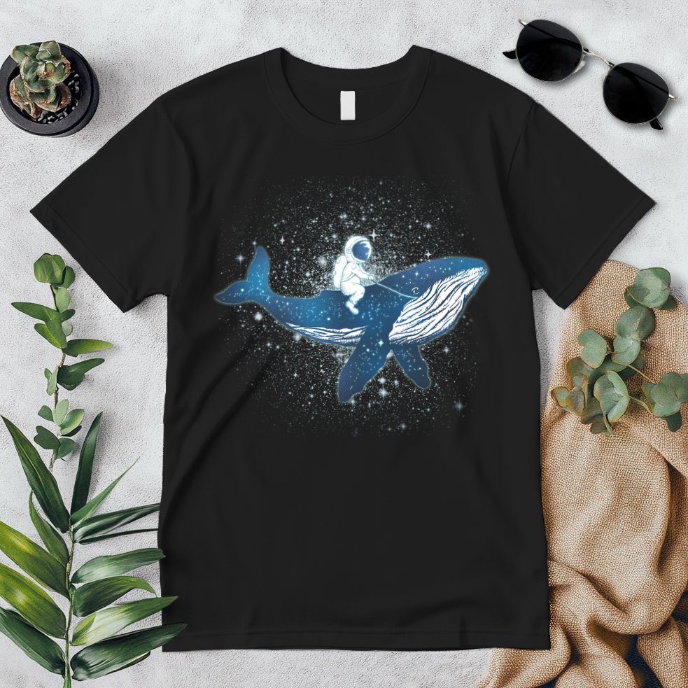 Galaxy Space Astronaut Whale Premium T-Shirt