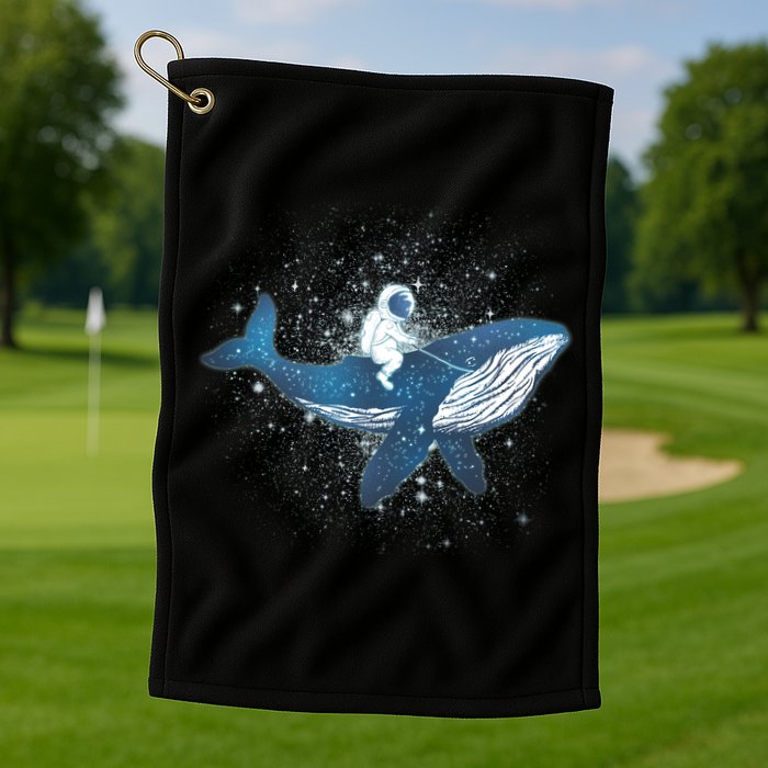 Galaxy Space Astronaut Whale Golf Towel