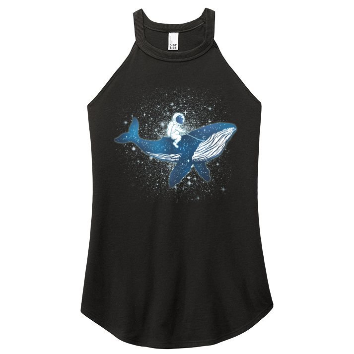 Galaxy Space Astronaut Whale Women's Perfect Tri Rocker Tank