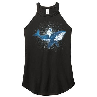 Galaxy Space Astronaut Whale Women’s Perfect Tri Rocker Tank