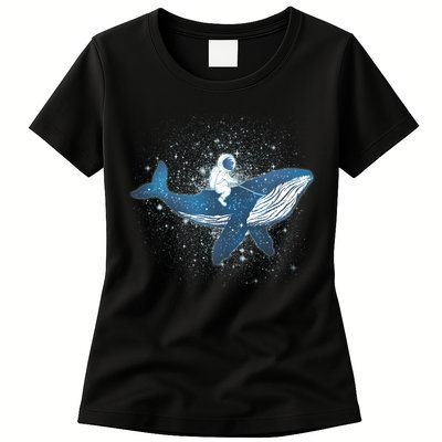 Galaxy Space Astronaut Whale Womens T-Shirt