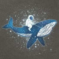 Galaxy Space Astronaut Whale Cotton Canvas Backpack