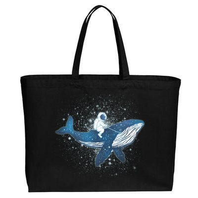 Galaxy Space Astronaut Whale Cotton Canvas Jumbo Tote