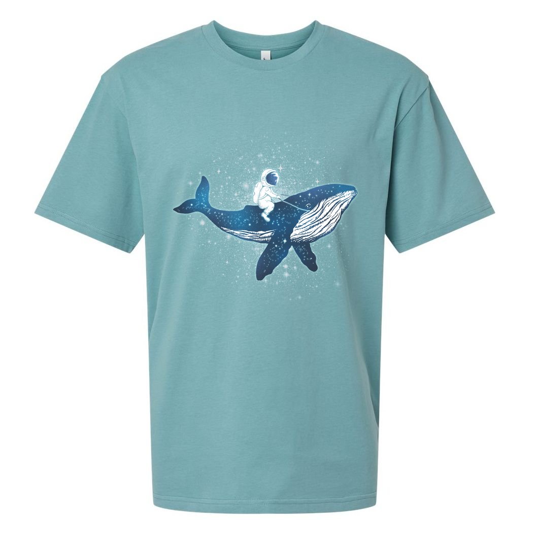 Galaxy Space Astronaut Whale Sueded Cloud Jersey T-Shirt