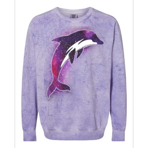 Galaxy Stars Dolphin Colorblast Crewneck Sweatshirt