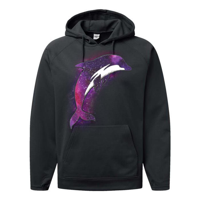 Galaxy Stars Dolphin Performance Fleece Hoodie