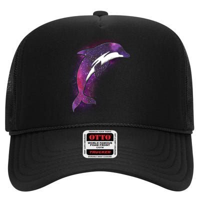 Galaxy Stars Dolphin High Crown Mesh Back Trucker Hat