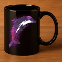 Galaxy Stars Dolphin 11oz C Handle Ceramic Mug