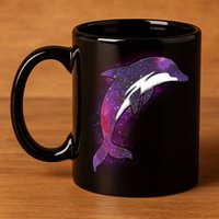 Galaxy Stars Dolphin 11oz C Handle Ceramic Mug