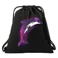 Galaxy Stars Dolphin Drawstring Bag