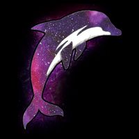 Galaxy Stars Dolphin Drawstring Bag