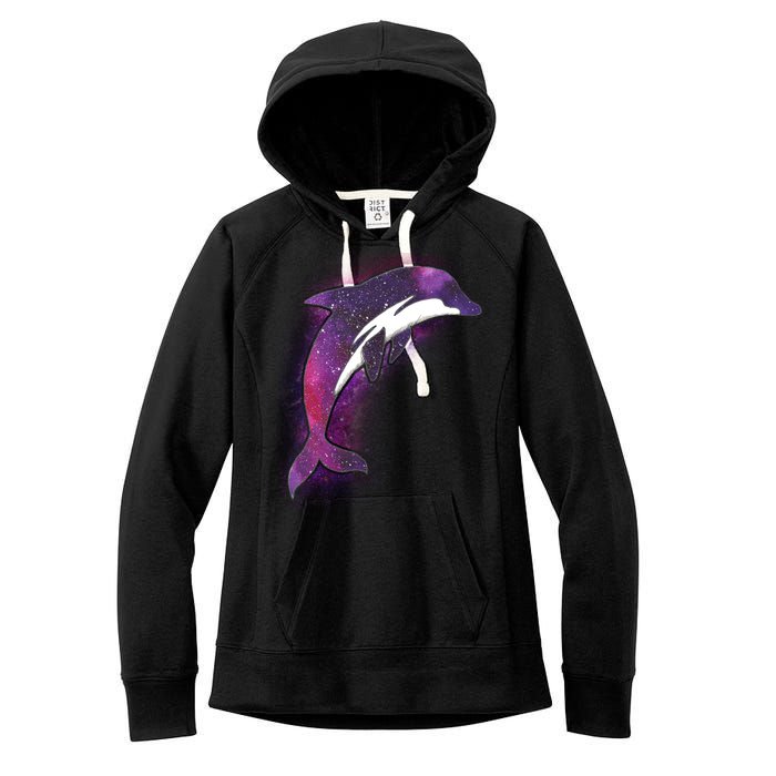 Galaxy Stars Dolphin Women's Fleece Hoodie