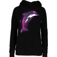 Galaxy Stars Dolphin Womens Funnel Neck Pullover Hood