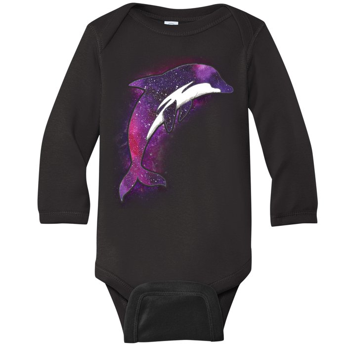 Galaxy Stars Dolphin Baby Long Sleeve Bodysuit