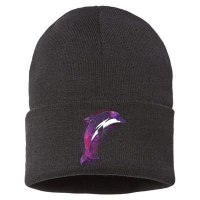 Galaxy Stars Dolphin Sustainable Knit Beanie