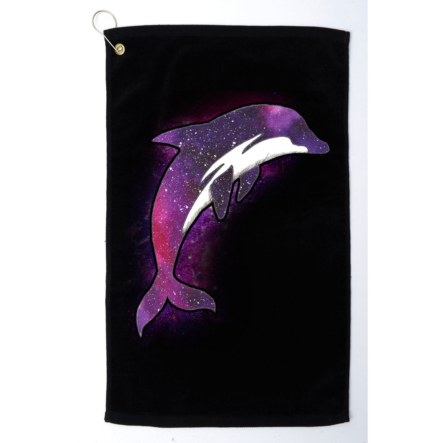 Galaxy Stars Dolphin Golf Towel