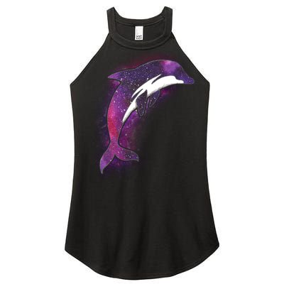 Galaxy Stars Dolphin Women’s Perfect Tri Rocker Tank