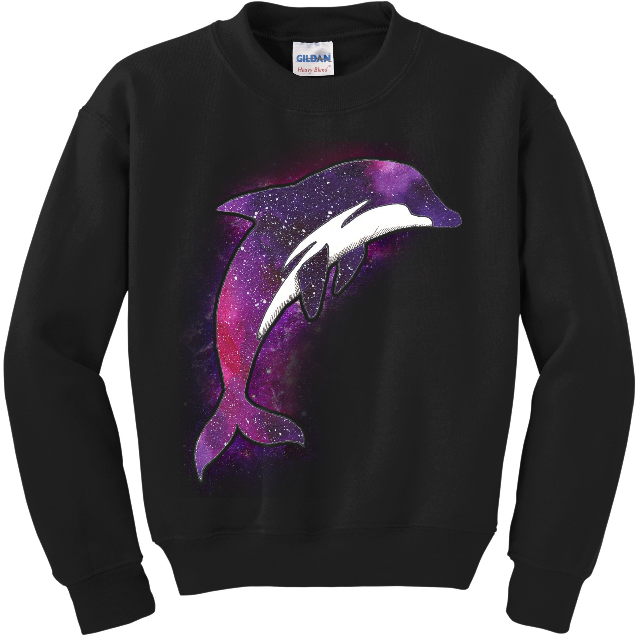 Galaxy Stars Dolphin Kids Sweatshirt