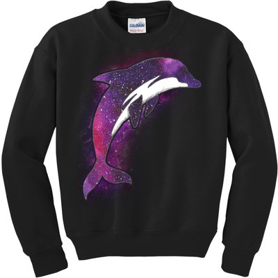 Galaxy Stars Dolphin Kids Sweatshirt