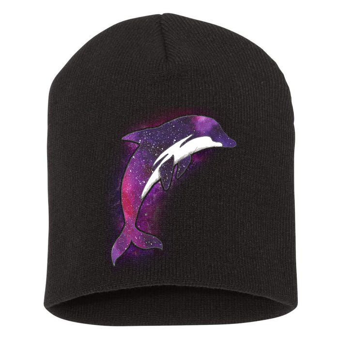 Galaxy Stars Dolphin Short Acrylic Beanie