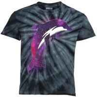 Galaxy Stars Dolphin Kids Tie-Dye T-Shirt