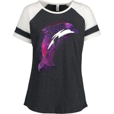 Galaxy Stars Dolphin Enza Ladies Jersey Colorblock Tee