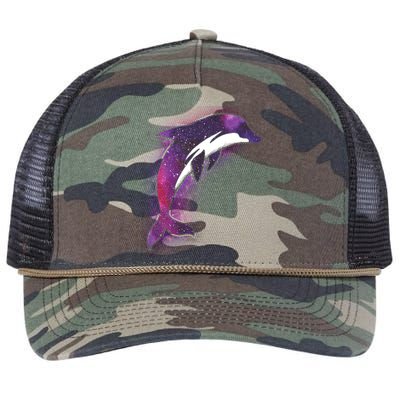 Galaxy Stars Dolphin Retro Rope Trucker Hat Cap