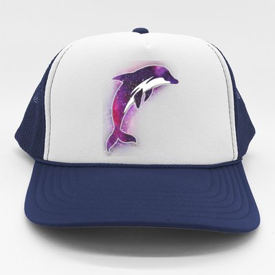 Galaxy Stars Dolphin Trucker Hat