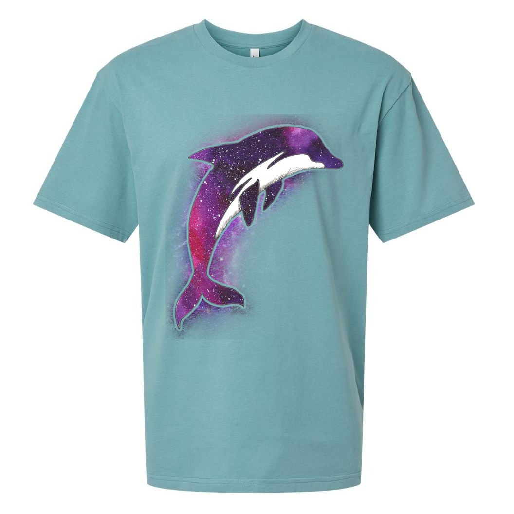 Galaxy Stars Dolphin Sueded Cloud Jersey T-Shirt