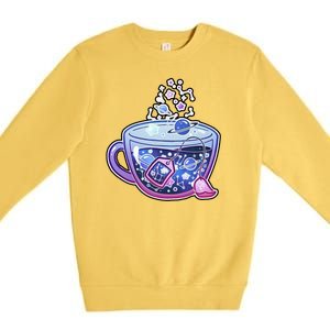 Galaxy Tea Cool Space Graphic Premium Crewneck Sweatshirt