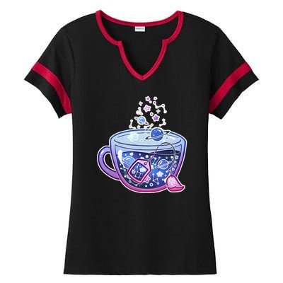 Galaxy Tea Cool Space Graphic Ladies Halftime Notch Neck Tee