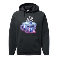 Galaxy Tea Cool Space Graphic Performance Fleece Hoodie