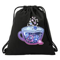 Galaxy Tea Cool Space Graphic Drawstring Bag