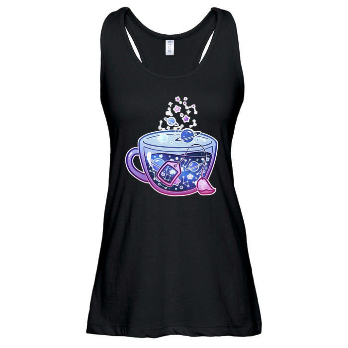 Galaxy Tea Cool Space Graphic Ladies Essential Flowy Tank