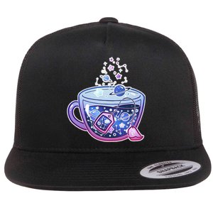 Galaxy Tea Cool Space Graphic Flat Bill Trucker Hat