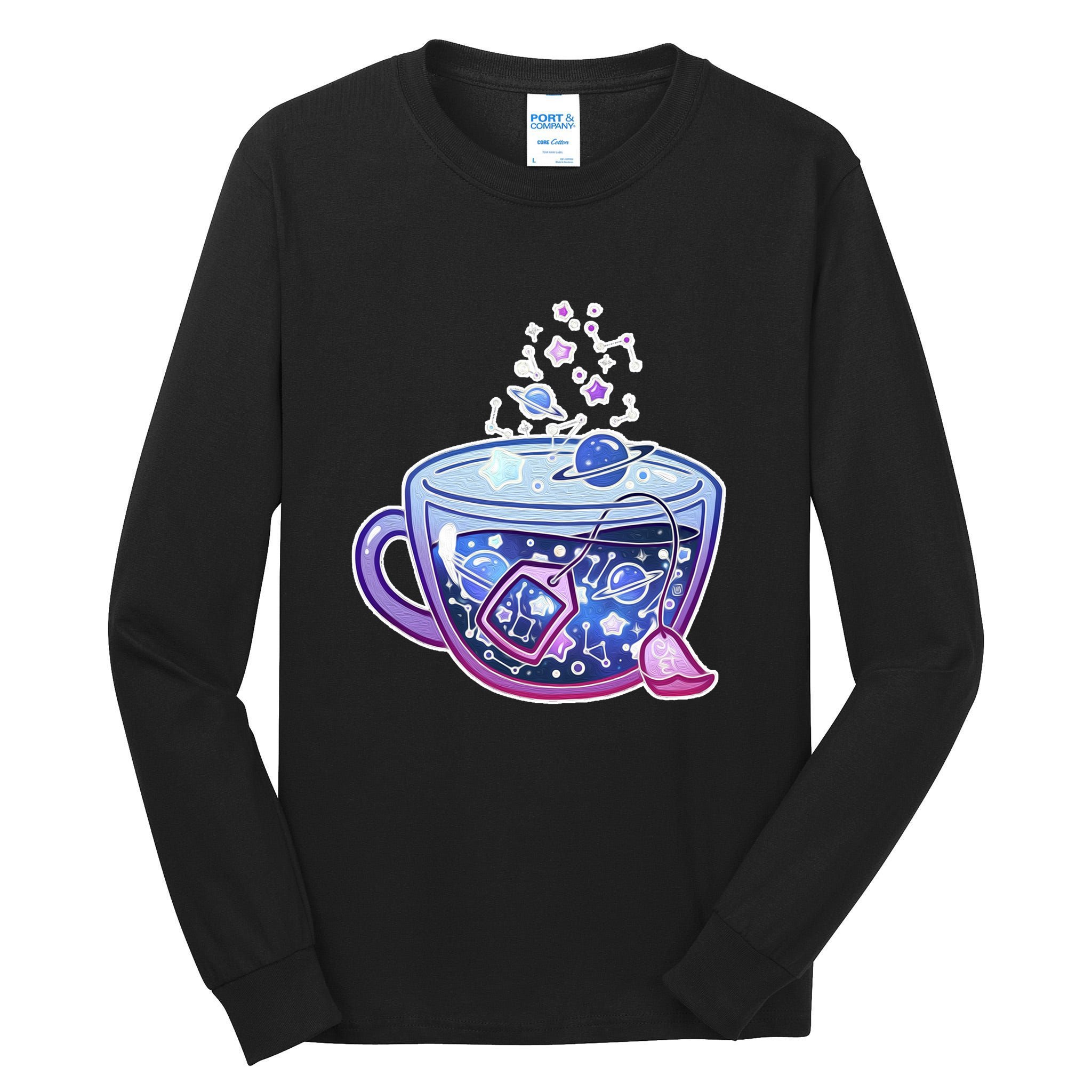 Galaxy Tea Cool Space Graphic Tall Long Sleeve T-Shirt