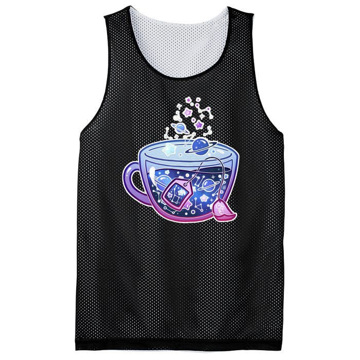 Galaxy Tea Cool Space Graphic Mesh Reversible Basketball Jersey Tank