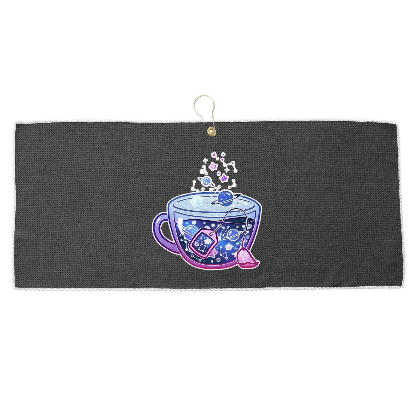 Galaxy Tea Cool Space Graphic Large Microfiber Waffle Golf Towel