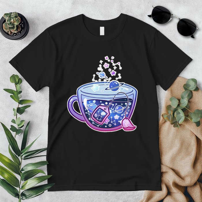 Galaxy Tea Cool Space Graphic Premium T-Shirt