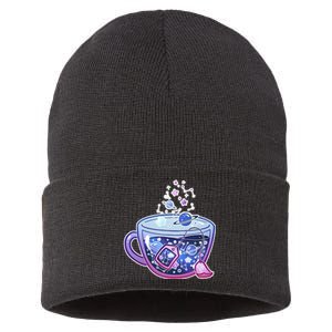 Galaxy Tea Cool Space Graphic Sustainable Knit Beanie