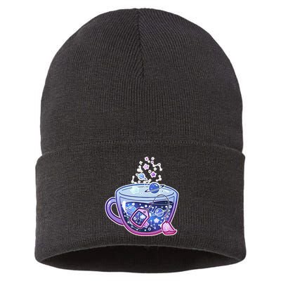Galaxy Tea Cool Space Graphic Sustainable Knit Beanie