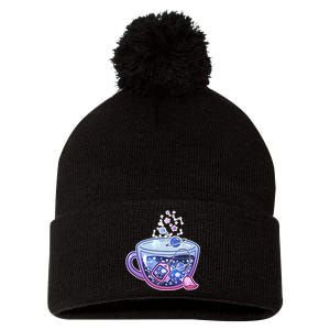 Galaxy Tea Cool Space Graphic Pom Pom 12in Knit Beanie