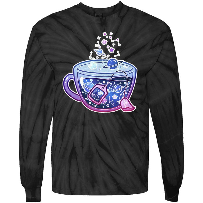 Galaxy Tea Cool Space Graphic Tie-Dye Long Sleeve Shirt