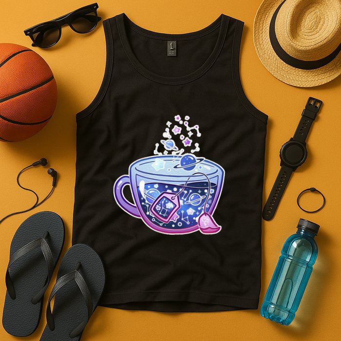 Galaxy Tea Cool Space Graphic Tank Top