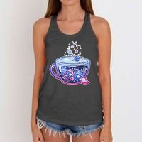 Galaxy Tea Cool Space Graphic Women's Knotted Racerback Tank