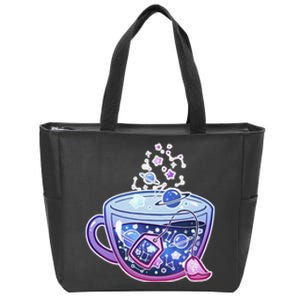 Galaxy Tea Cool Space Graphic Zip Tote Bag