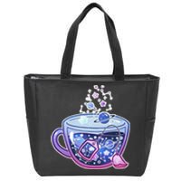 Galaxy Tea Cool Space Graphic Zip Tote Bag